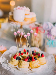 100pcs Pink Pearl Fruit Skewers