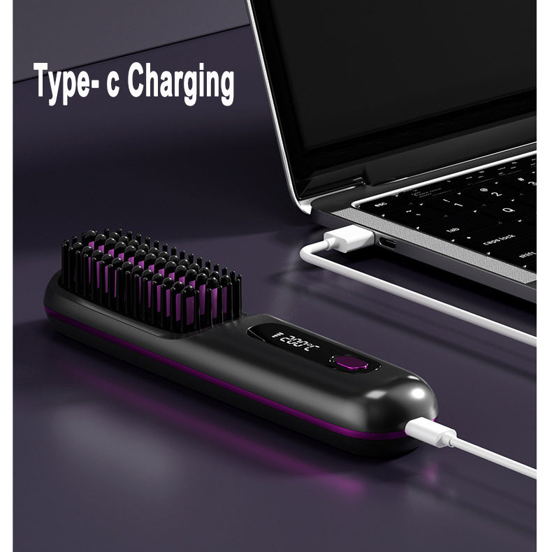 2-in-1 Hair Straightener Brush