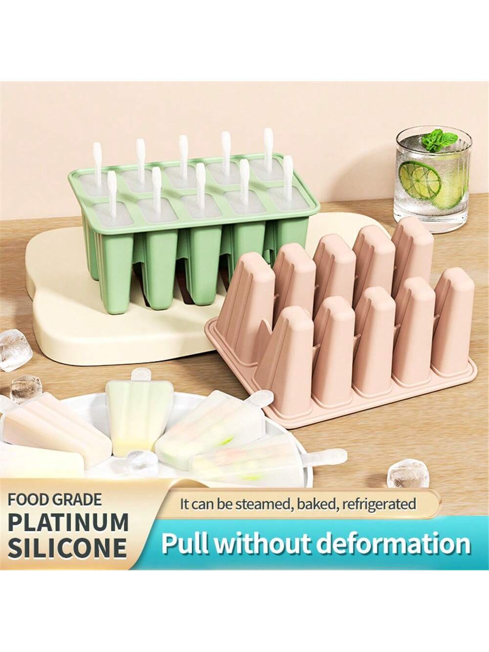 10-Piece Silicone Popsicle Molds