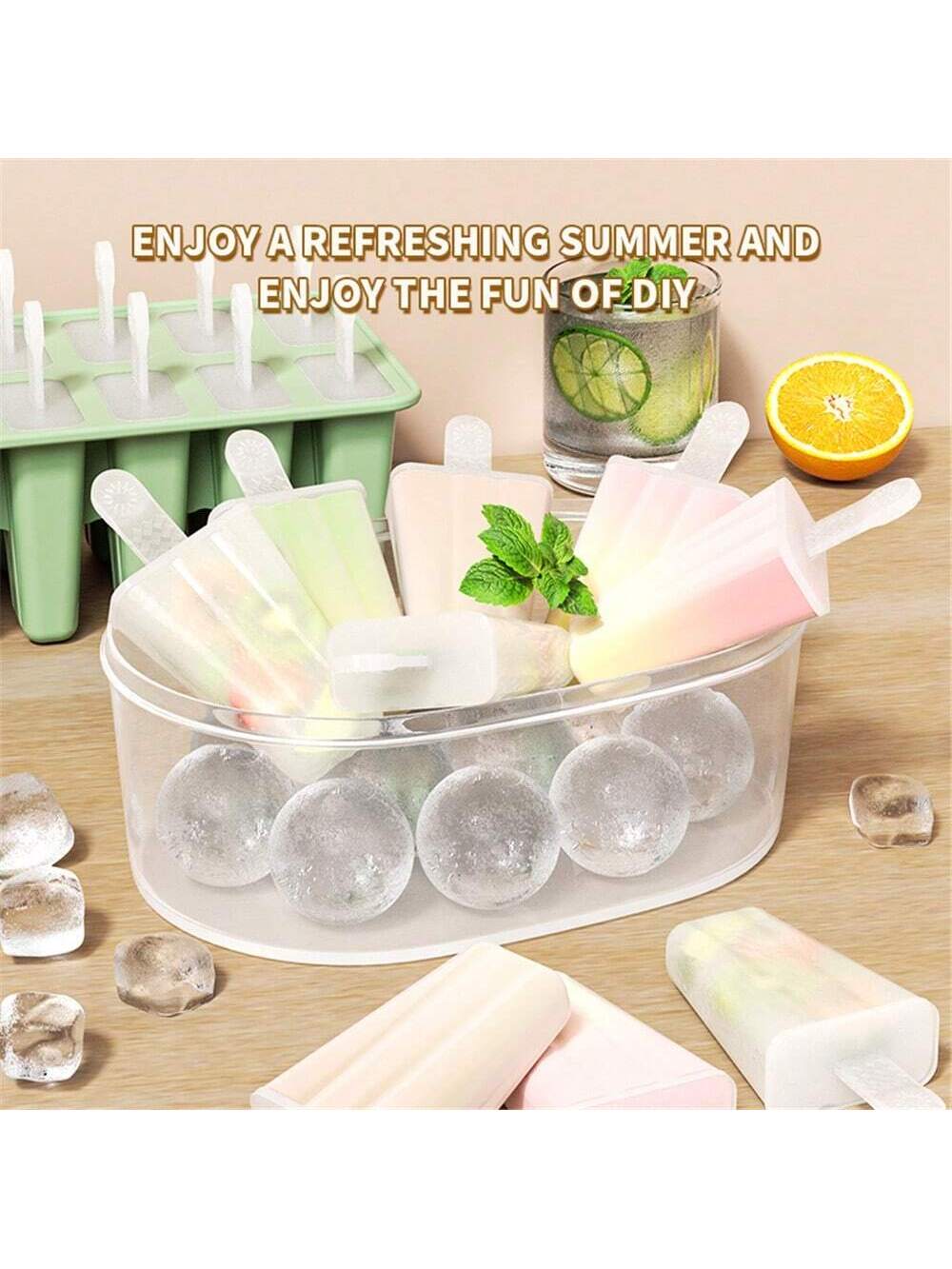 10-Piece Silicone Popsicle Molds