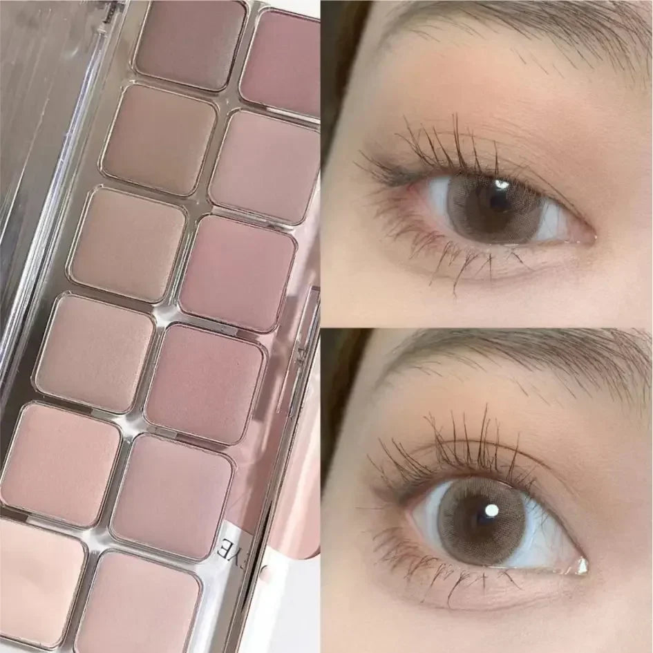 Full Matte Cool Eyeshadow Palette Earth Tones Low Saturation