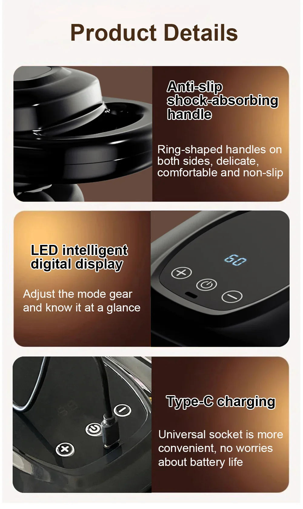 Fascia Gun 6 Heads Electric Muscle Massager