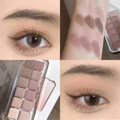 Full Matte Cool Eyeshadow Palette Earth Tones Low Saturation