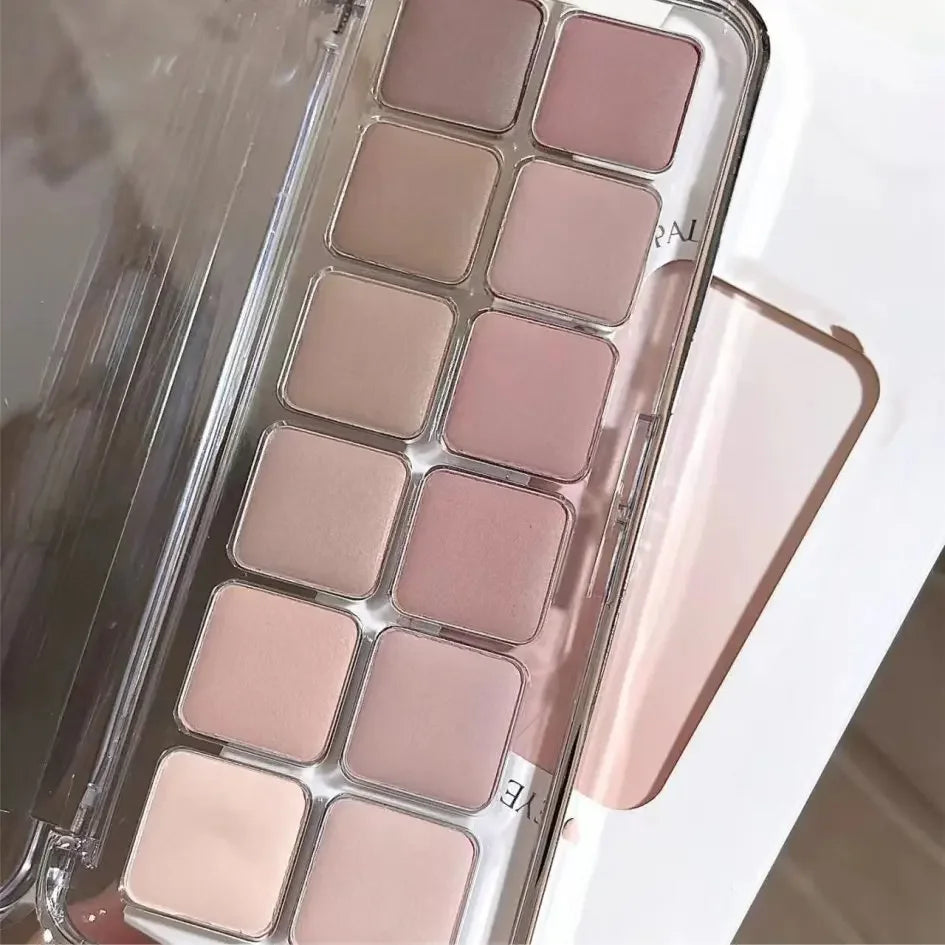 Full Matte Cool Eyeshadow Palette Earth Tones Low Saturation
