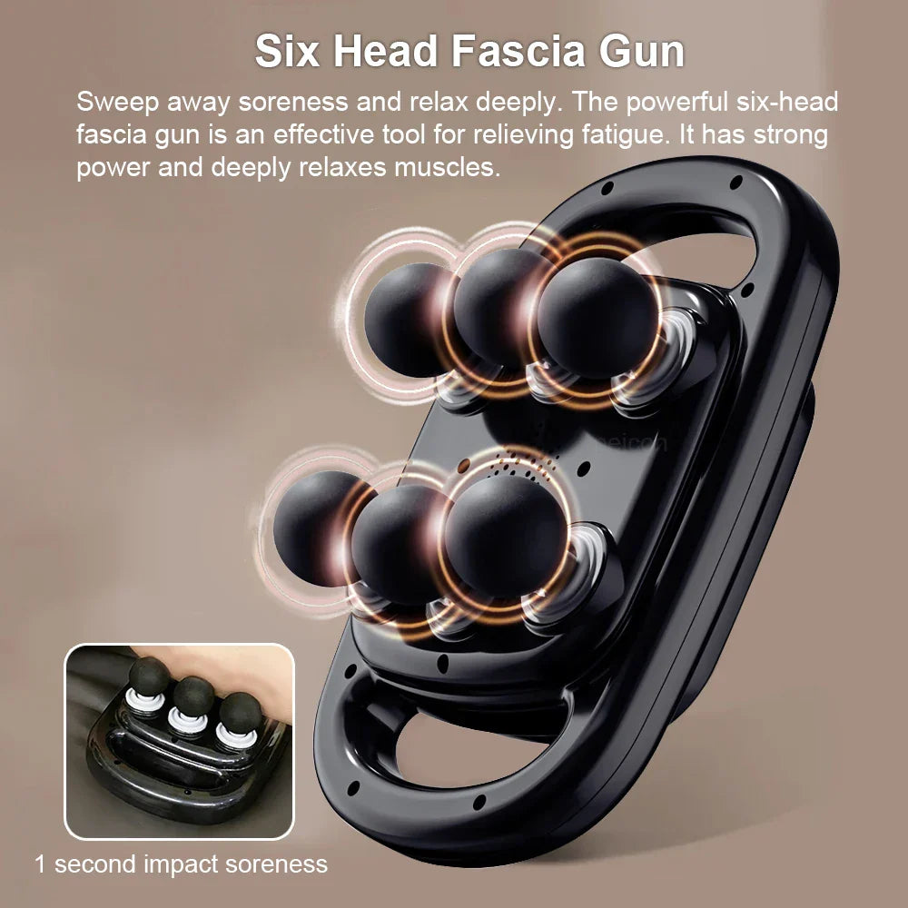 Fascia Gun 6 Heads Electric Muscle Massager