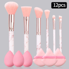 12PCS Pink Marble Beauty Set