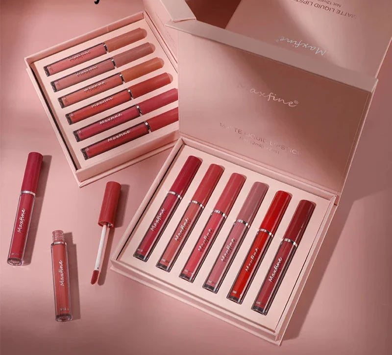 6-Color Waterproof Lip Gloss Set