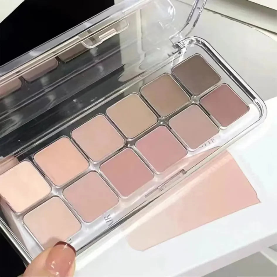 Full Matte Cool Eyeshadow Palette Earth Tones Low Saturation
