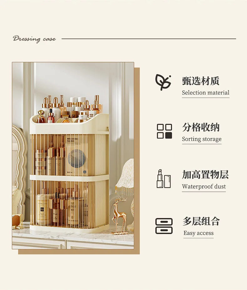 Large Capacity Cosmetic Storage Box Vanity Organizer