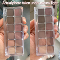 Full Matte Cool Eyeshadow Palette Earth Tones Low Saturation