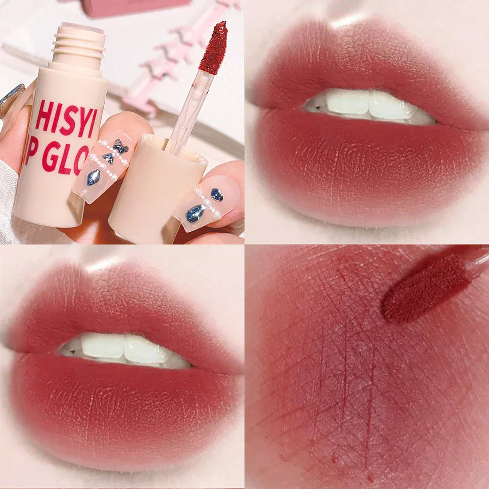 6 Colors Matte Velvet Lip Glaze Long Lasting & Highly Pigmented