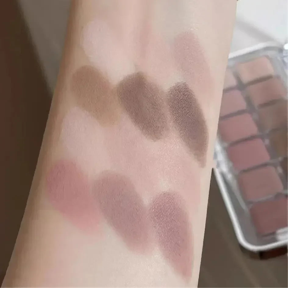 Full Matte Cool Eyeshadow Palette Earth Tones Low Saturation