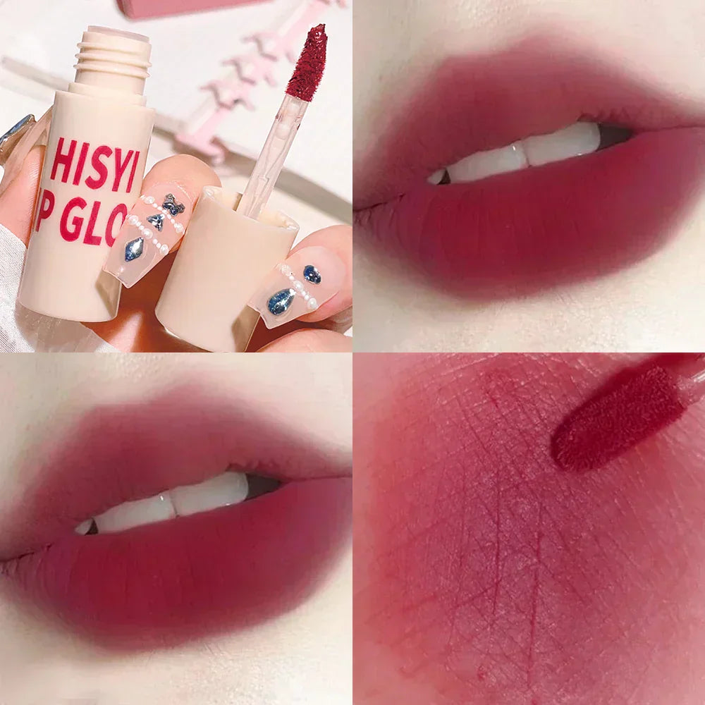 6 Colors Matte Velvet Lip Glaze Long Lasting & Highly Pigmented