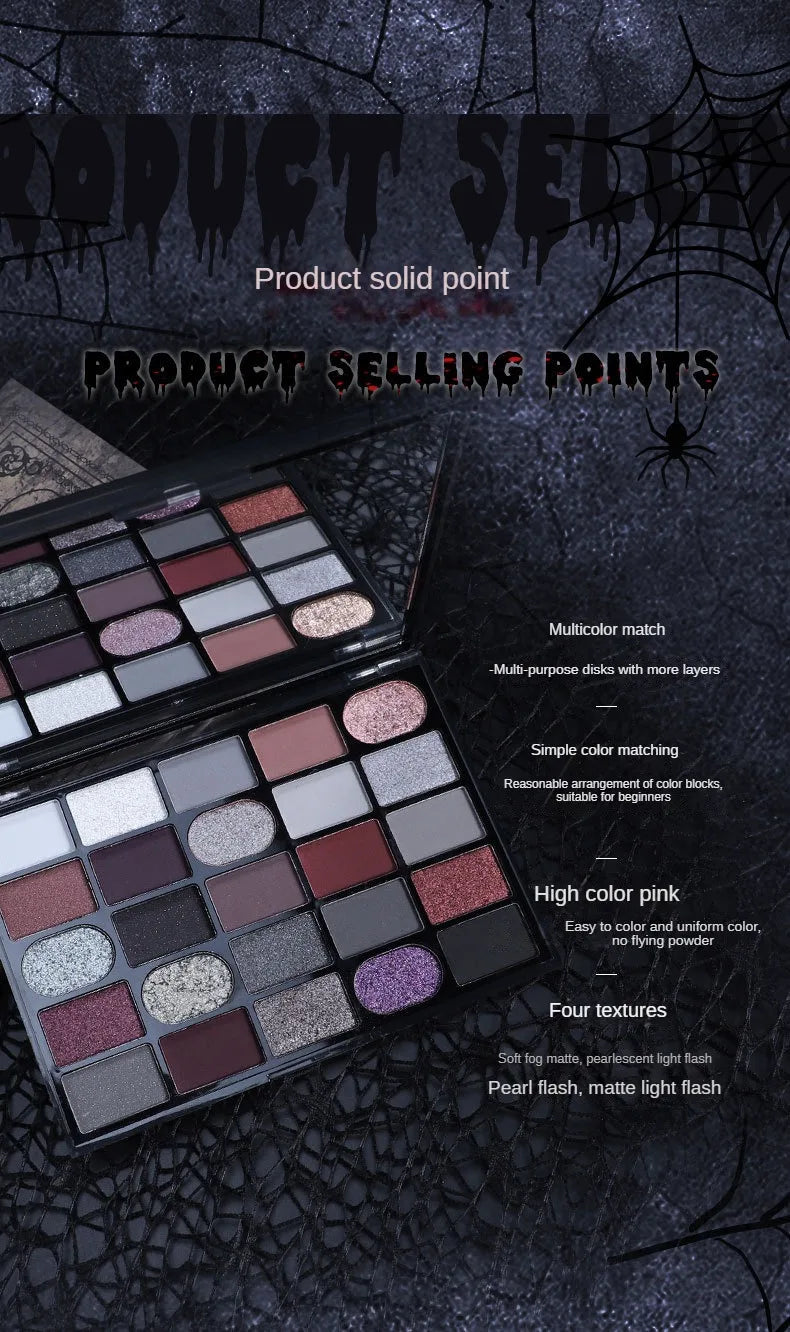 Dark Gothic Eye Shadow Palette Pearlescent Matte