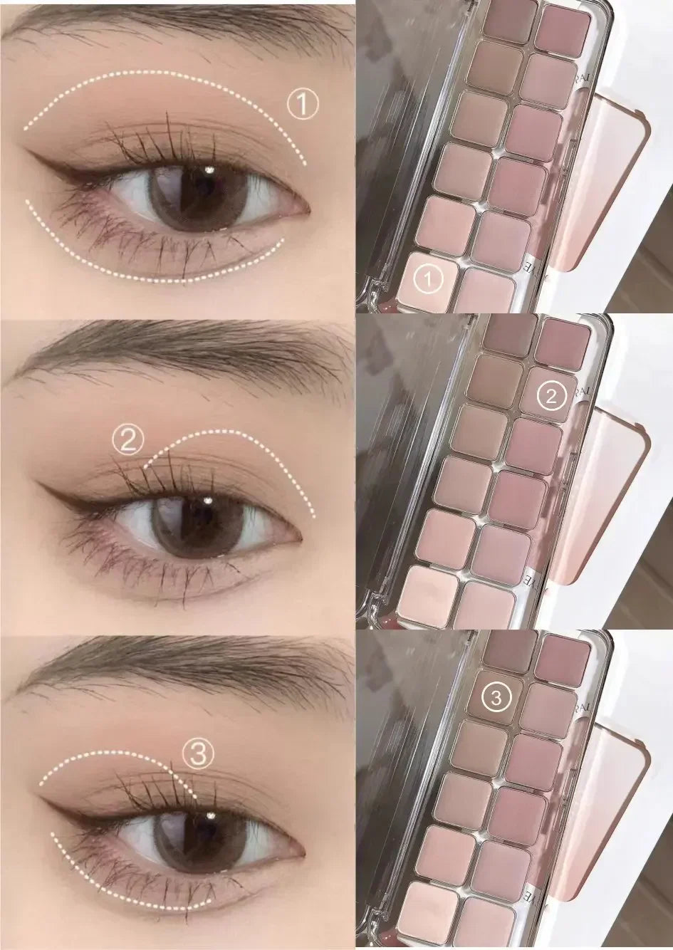 Full Matte Cool Eyeshadow Palette Earth Tones Low Saturation