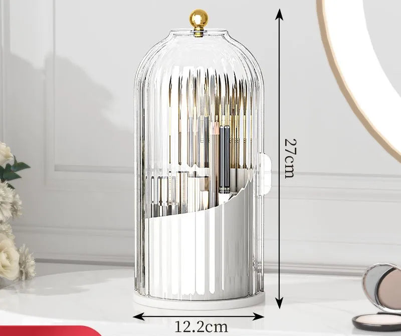 360 Rotating Makeup Brush Holder Luxury Cosmetic Organizer
